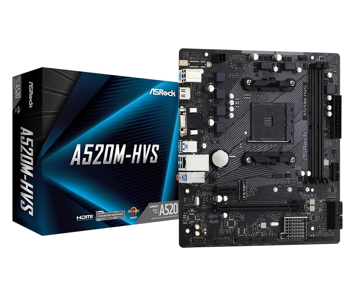 ASROCK Asrock A520M-HVS AMD A520 Presa AM4 micro ATX - COMPONENTI | TecnoCARE.net Sabaudia, Latina, Terracina, San Felice Circeo e Pontinia