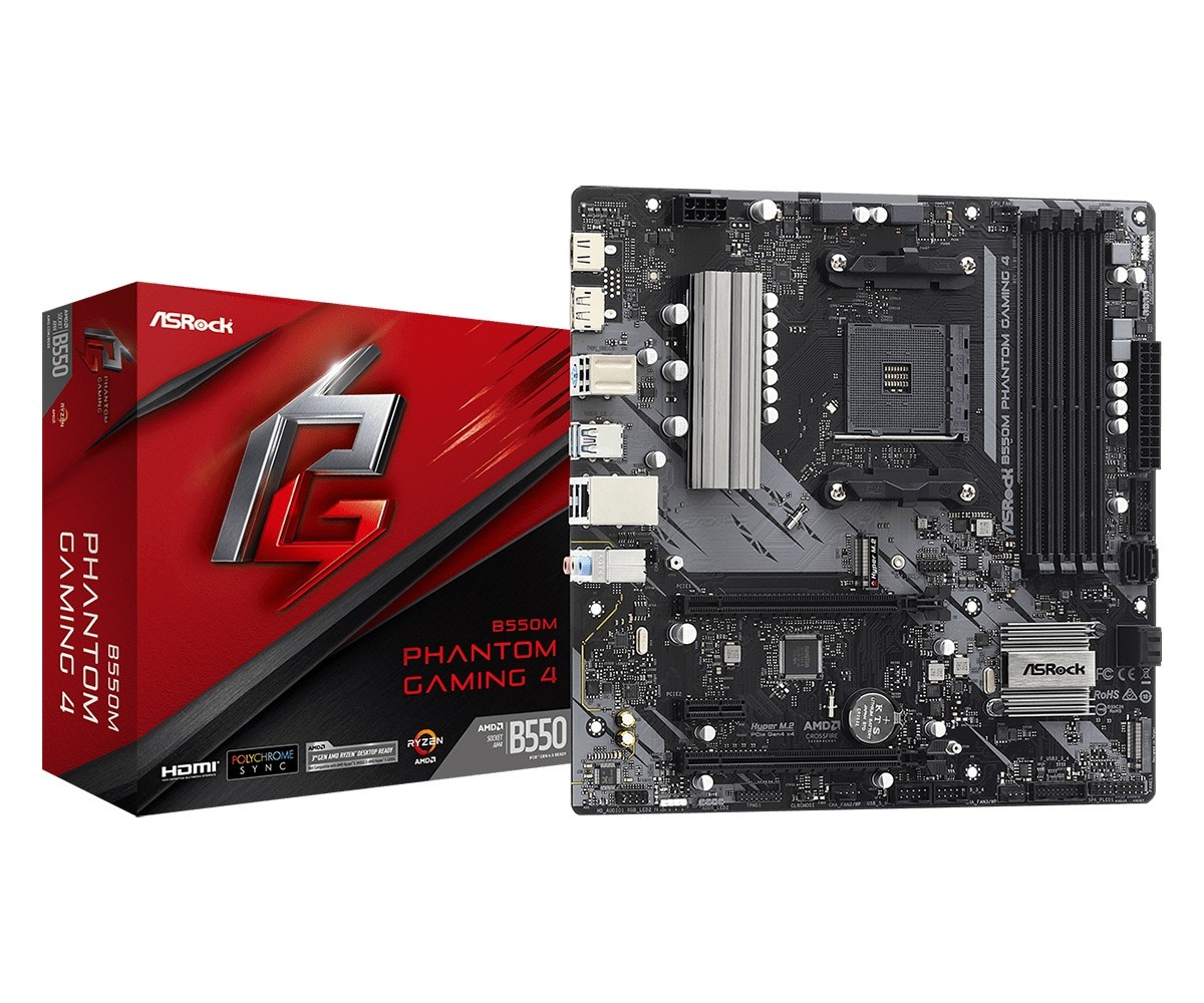 ASROCK ASRock B550M PHANTOM GAMING 4 Scheda madre AMD Ryzen 3000 con supporto DDR4 - COMPONENTI | TecnoCARE.net Sabaudia, Latina, Terracina, San Felice Circeo e Pontinia