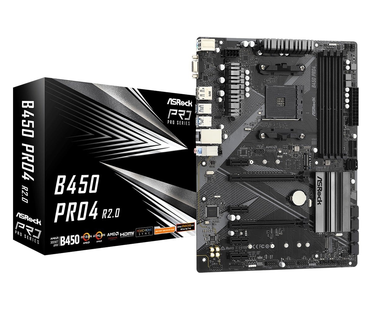 ASROCK Asrock B450 Pro4 R2.0 AMD B450 Presa AM4 ATX - COMPONENTI | TecnoCARE.net Sabaudia, Latina, Terracina, San Felice Circeo e Pontinia