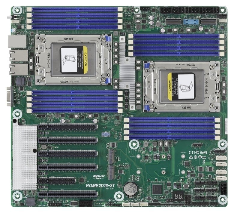 ASROCK ASRock ROME2D16-2T, 2xSKT SP3, AMD EPYC 7000, SoC, SATA, NVMe, 2xM.2, 2x10GbE, IPMI - COMPONENTI | TecnoCARE.net Sabaudia, Latina, Terracina, San Felice Circeo e Pontinia