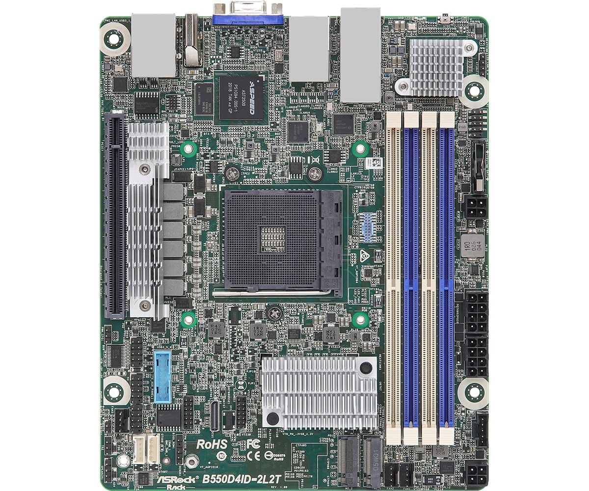 ASROCK ASRock B550D4ID-2L2T, 1xSKT AM4, AMD Ryzen 5000, B550, 4xDIMM, SATA, 1xM.2, 2xGbE, 2x10GbE, IPMI - COMPONENTI | TecnoCARE.net Sabaudia, Latina, Terracina, San Felice Circeo e Pontinia