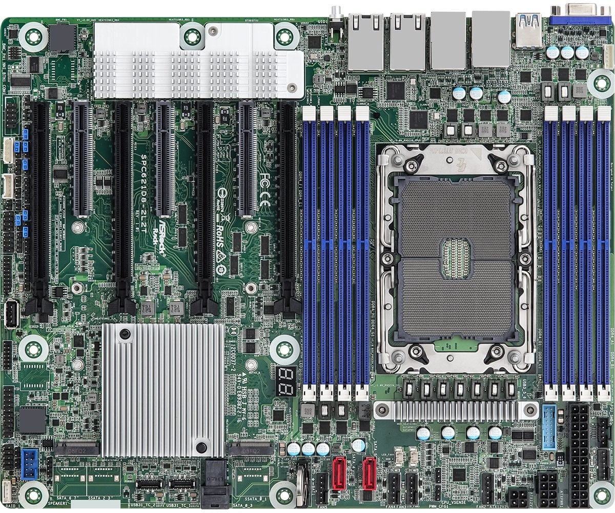 ASROCK ASRock SPC621D8-2L2T, 1xSKT LGA4189, 3Gen. Intel Xeon Scalable, C621A, 8xDIMM, SATA, 2xM.2, 2x10GbE, 2x1GbE, IPMI - COMPONENTI | TecnoCARE.net Sabaudia, Latina, Terracina, San Felice Circeo e Pontinia