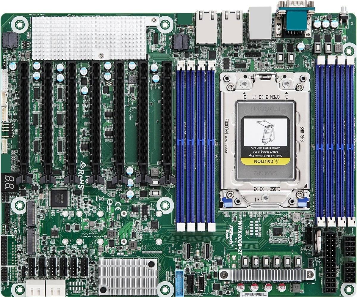 ASROCK ASRock WRX80D8-2T, 1xSKT SP3, AMD Ryzen Threadripper PRO, WRX80, NVMe, SATA, 2xM.2, 2x10GbE, IPMI - COMPONENTI | TecnoCARE.net Sabaudia, Latina, Terracina, San Felice Circeo e Pontinia