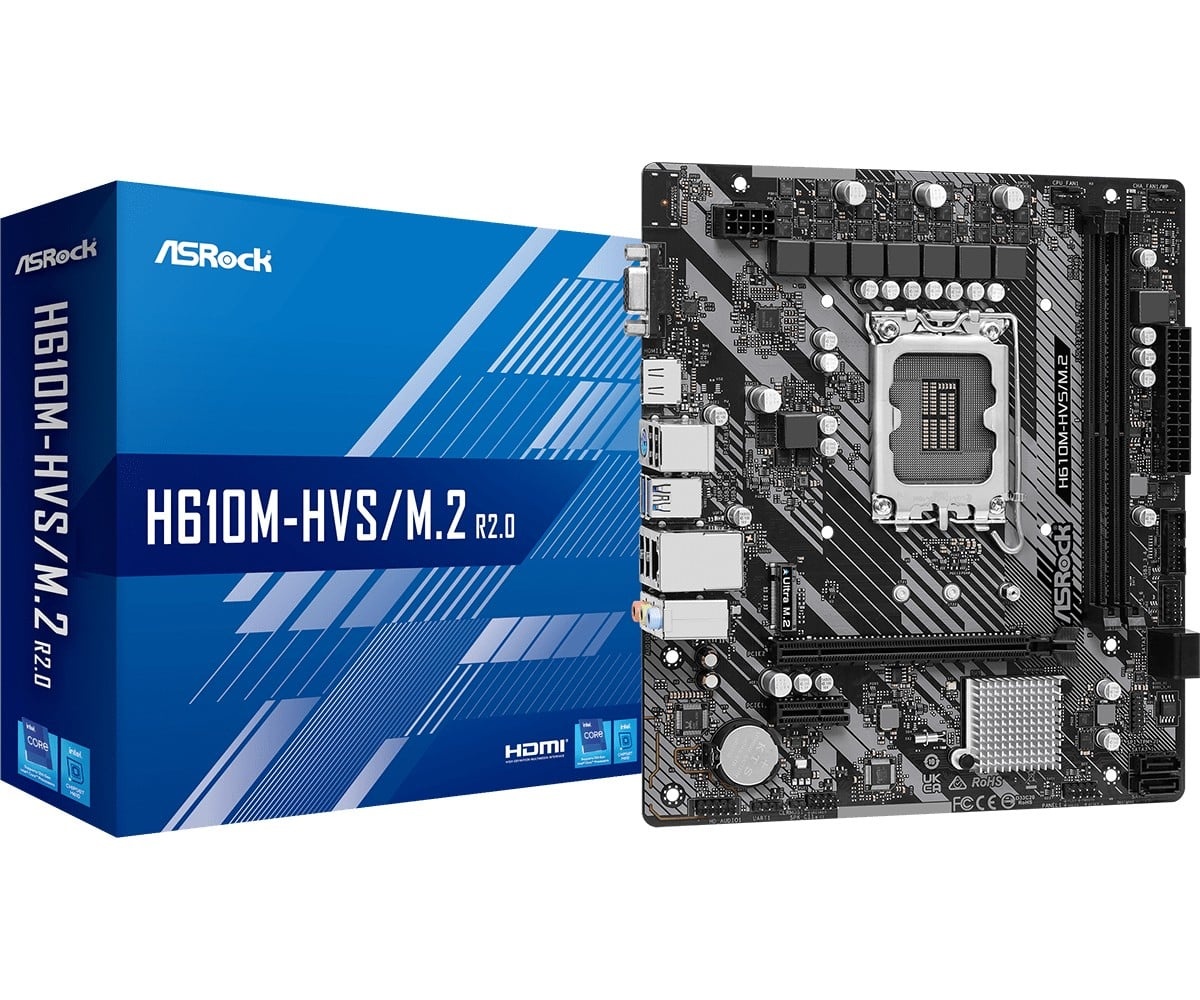ASROCK ASRock 90-MXBJJ0-A0UAYZ Scheda madre H610M-HVS con socket LGA 1700 e supporto per DDR4 - COMPONENTI | TecnoCARE.net Sabaudia, Latina, Terracina, San Felice Circeo e Pontinia