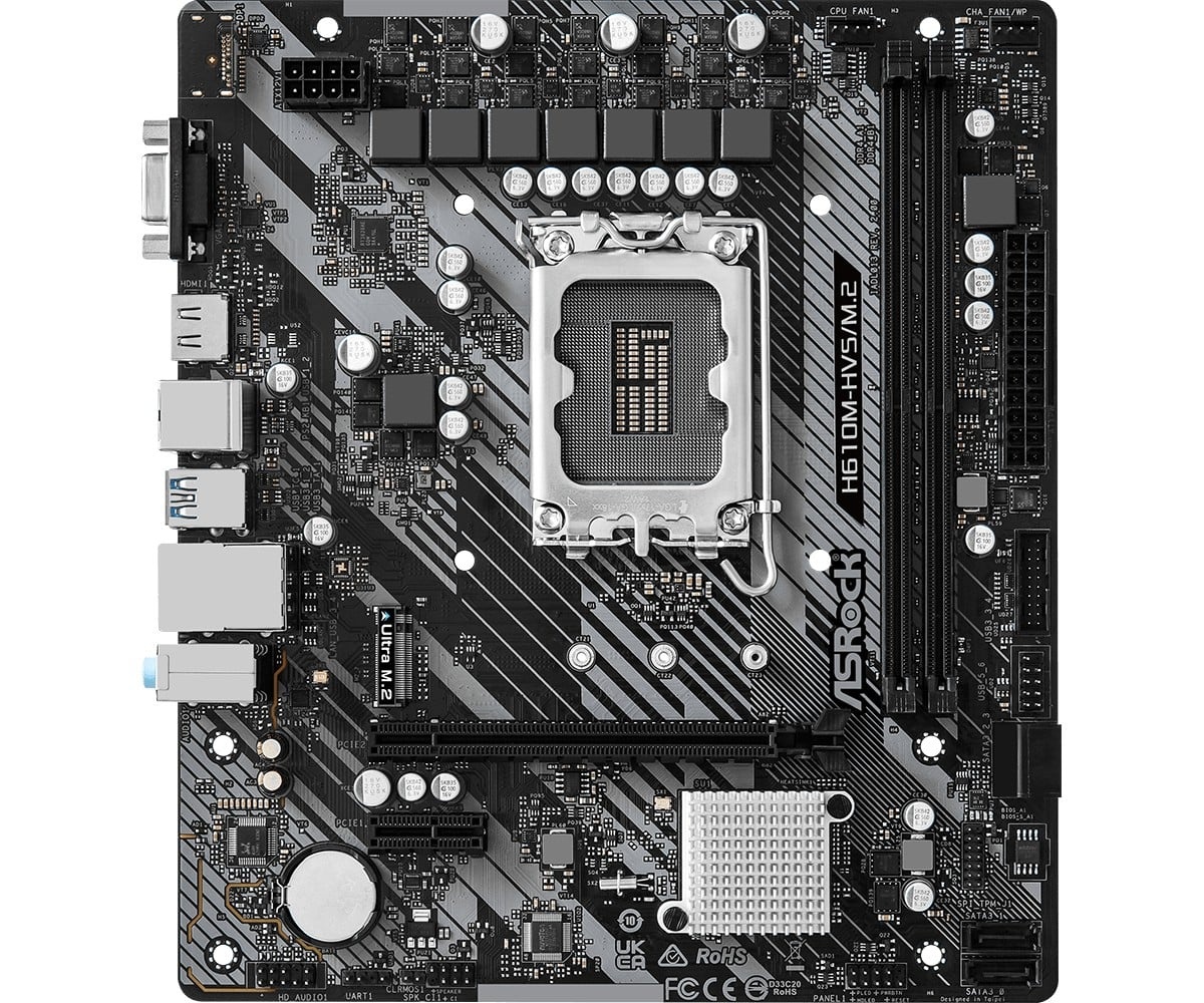ASROCK ASRock 90-MXBJJ0-A0UAYZ Scheda madre H610M-HVS con socket LGA 1700 e supporto per DDR4 - COMPONENTI | TecnoCARE.net Sabaudia, Latina, Terracina, San Felice Circeo e Pontinia