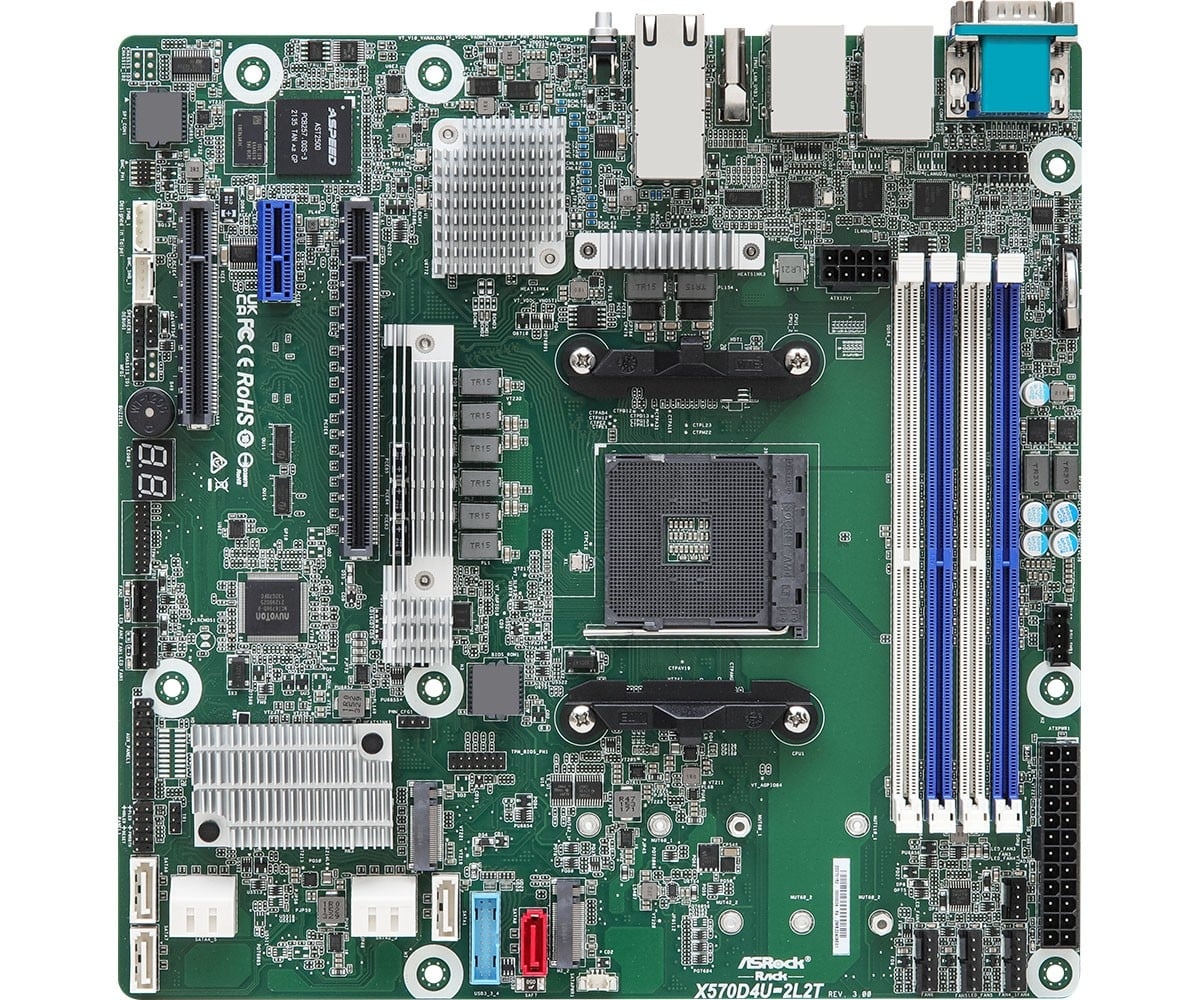 ASROCK ASRock X570D4U-2L2T/BCM, 1xSKT AM4, AMD Ryzen 5000, X570, 4xDIMM, SATA, 2xM.2, 2xGbE, 2x10GbE, IPMI - COMPONENTI | TecnoCARE.net Sabaudia, Latina, Terracina, San Felice Circeo e Pontinia