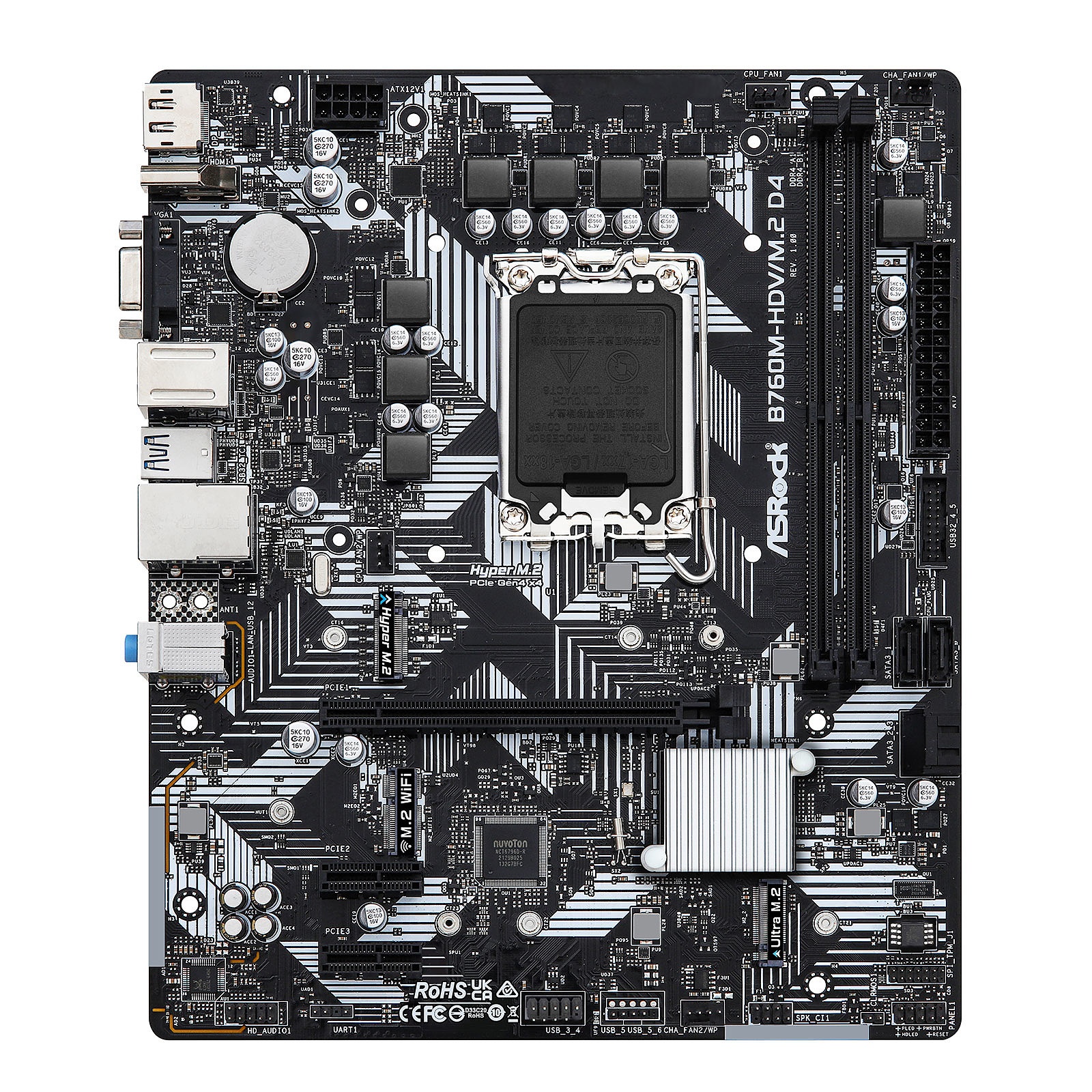 ASROCK ASRock 90-MXBL40-A0UAYZ Scheda madre B760M HDV Micro ATX con supporto DDR4 e M.2 - COMPONENTI | TecnoCARE.net Sabaudia, Latina, Terracina, San Felice Circeo e Pontinia