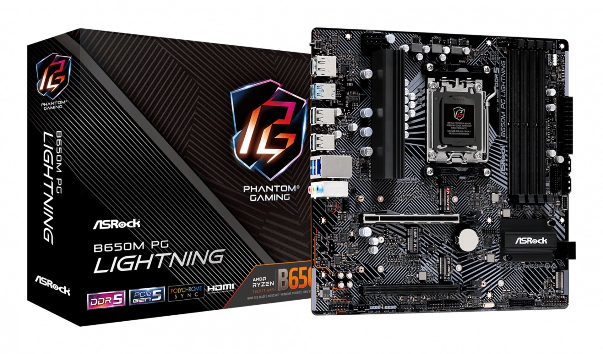 ASROCK Asrock B650M PG Lightning AMD B650 Socket AM5 micro ATX - COMPONENTI | TecnoCARE.net Sabaudia, Latina, Terracina, San Felice Circeo e Pontinia
