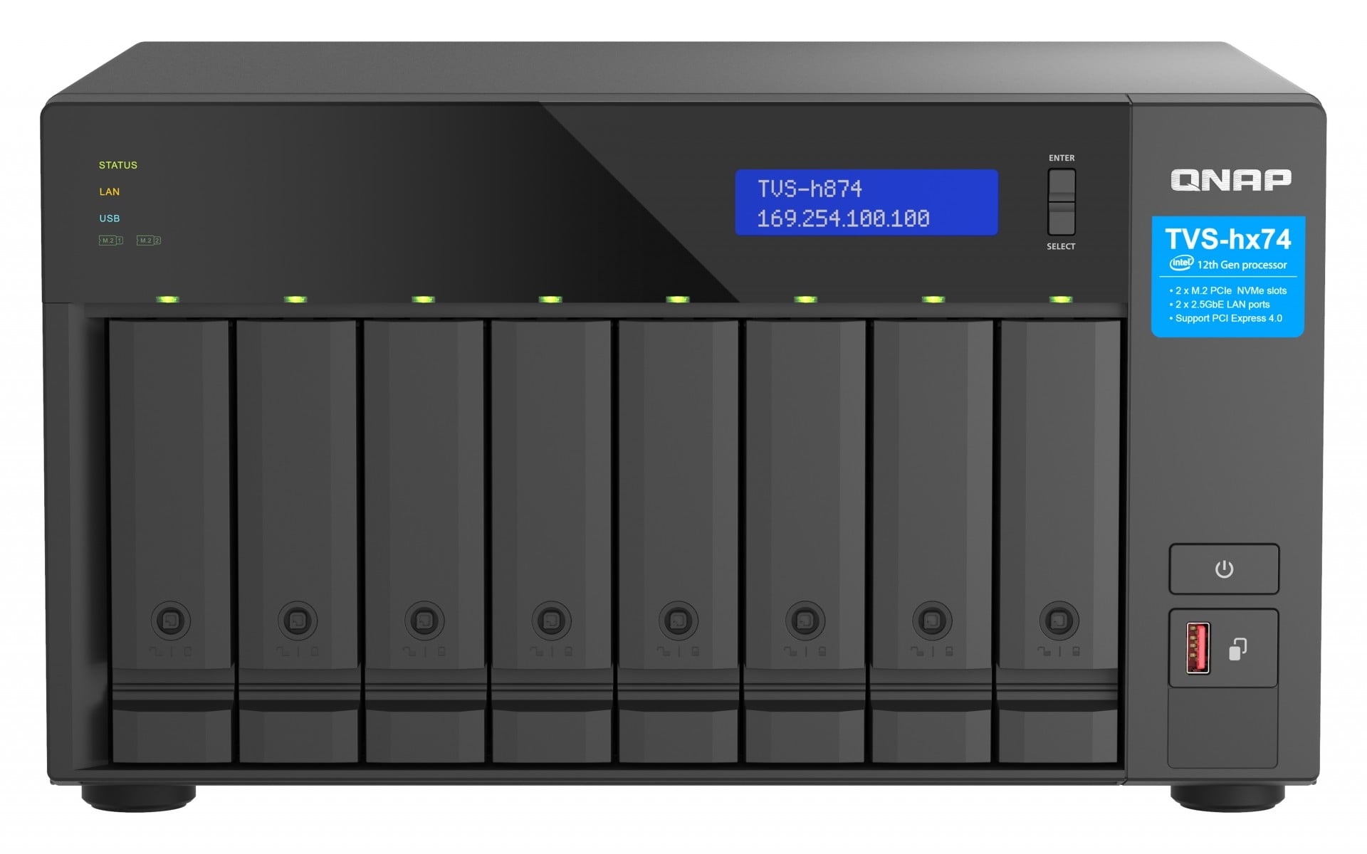 QNAP QNAP TVS-h874 NAS Tower Intel® Core™ i7 32 GB DDR4 0 TB QuTS hero Nero - SUPPORTI PER LA MEMORIZZAZIONE | TecnoCARE.net Sabaudia, Latina, Terracina, San Felice Circeo e Pontinia