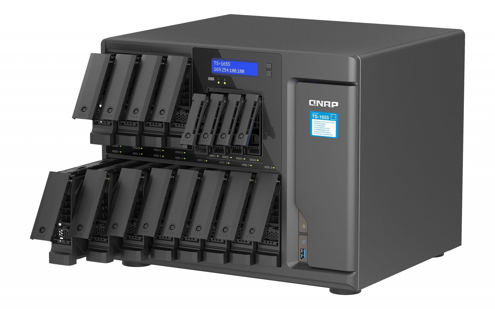 QNAP QNAP TS-1655 NAS Tower Intel Atom® C5125 8 GB DDR4 0 TB QNAP Turbo System Nero - SUPPORTI PER LA MEMORIZZAZIONE | TecnoCARE.net Sabaudia, Latina, Terracina, San Felice Circeo e Pontinia
