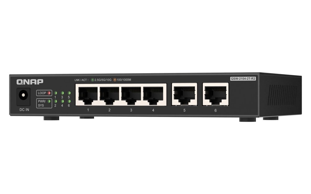 QNAP QNAP QSW-2104-2T-R2 switch di rete Non gestito 10G Ethernet (100/1000/10000) Desktop Nero - RETI | TecnoCARE.net Sabaudia, Latina, Terracina, San Felice Circeo e Pontinia