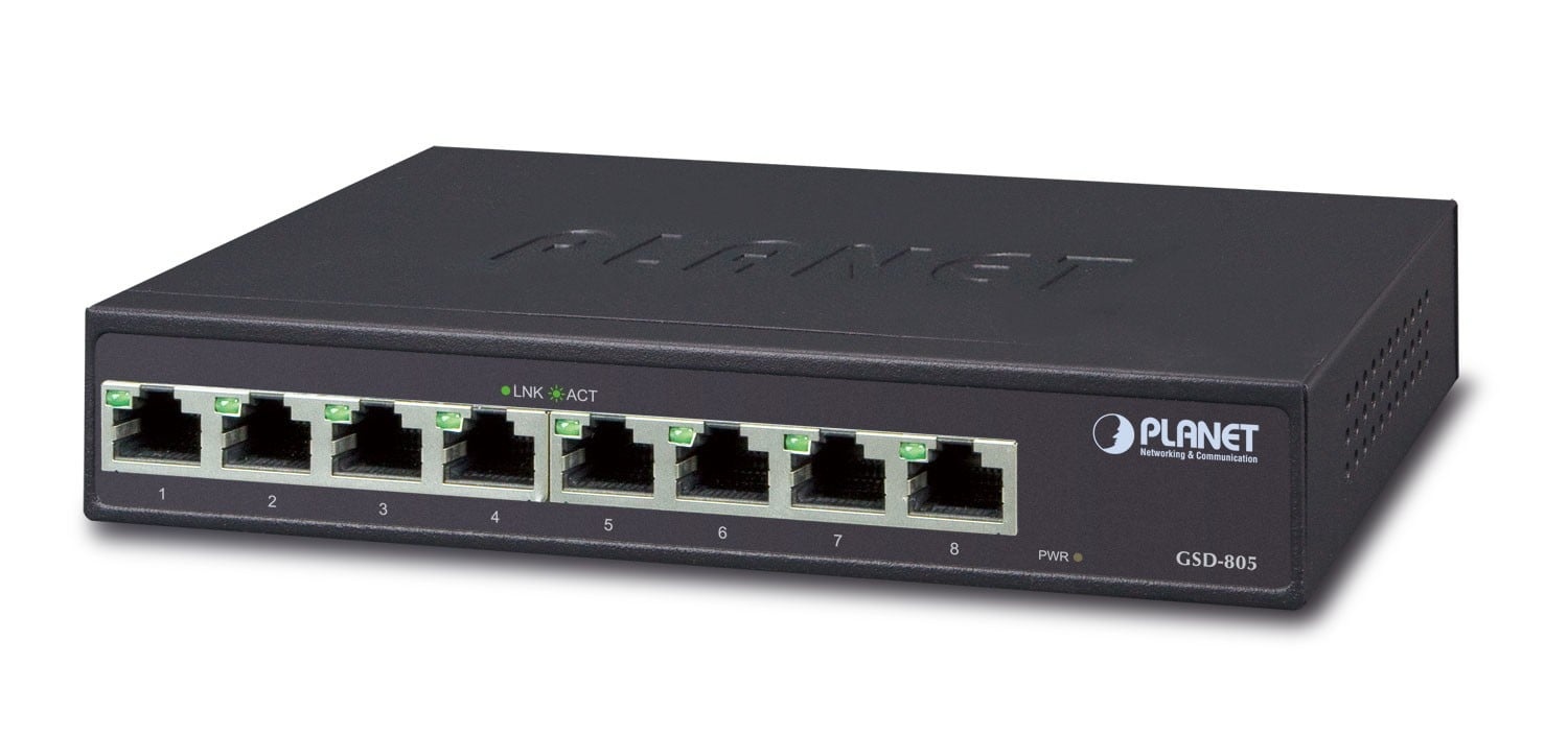 PLANET PLANET GSD-805 switch di rete Non gestito Gigabit Ethernet (10/100/1000) Nero - RETI | TecnoCARE.net Sabaudia, Latina, Terracina, San Felice Circeo e Pontinia