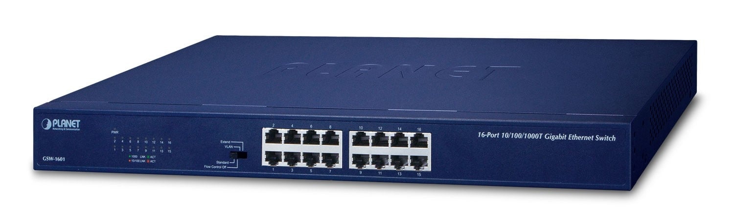 PLANET PLANET GSW-1601 switch di rete Non gestito Gigabit Ethernet (10/100/1000) 1U Blu - RETI | TecnoCARE.net Sabaudia, Latina, Terracina, San Felice Circeo e Pontinia