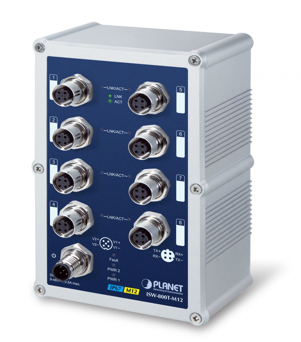 PLANET PLANET ISW-800T-M12 switch di rete Non gestito L2 Fast Ethernet (10/100) Blu, Grigio - RETI | TecnoCARE.net Sabaudia, Latina, Terracina, San Felice Circeo e Pontinia