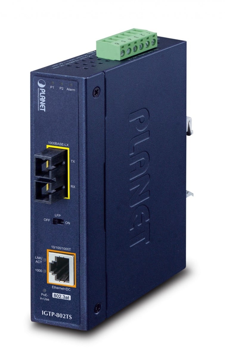 PLANET PLANET IP30 Industrial 10/100/1000BAS convertitore multimediale di rete 1000 Mbit/s Blu - RETI | TecnoCARE.net Sabaudia, Latina, Terracina, San Felice Circeo e Pontinia