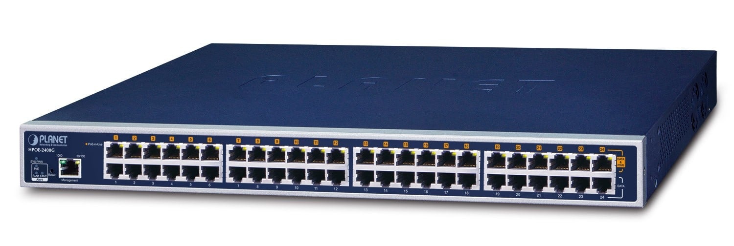 PLANET PLANET HPOE2400G switch di rete Gestito Gigabit Ethernet (10/100/1000) Supporto Power over Ethernet (PoE) 1U Blu - RETI | TecnoCARE.net Sabaudia, Latina, Terracina, San Felice Circeo e Pontinia