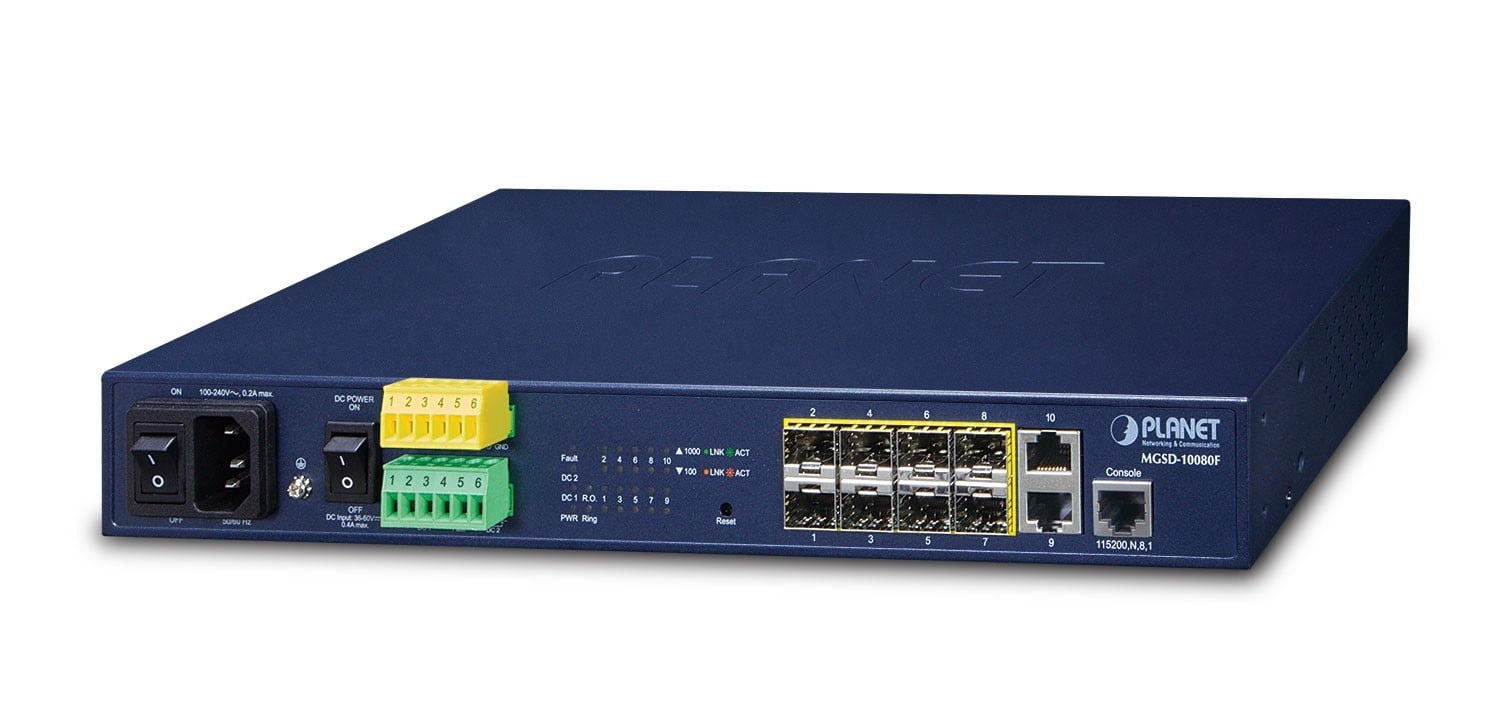 PLANET PLANET MGSD-10080F switch di rete Gestito L2+ Gigabit Ethernet (10/100/1000) 1U Blu - RETI | TecnoCARE.net Sabaudia, Latina, Terracina, San Felice Circeo e Pontinia