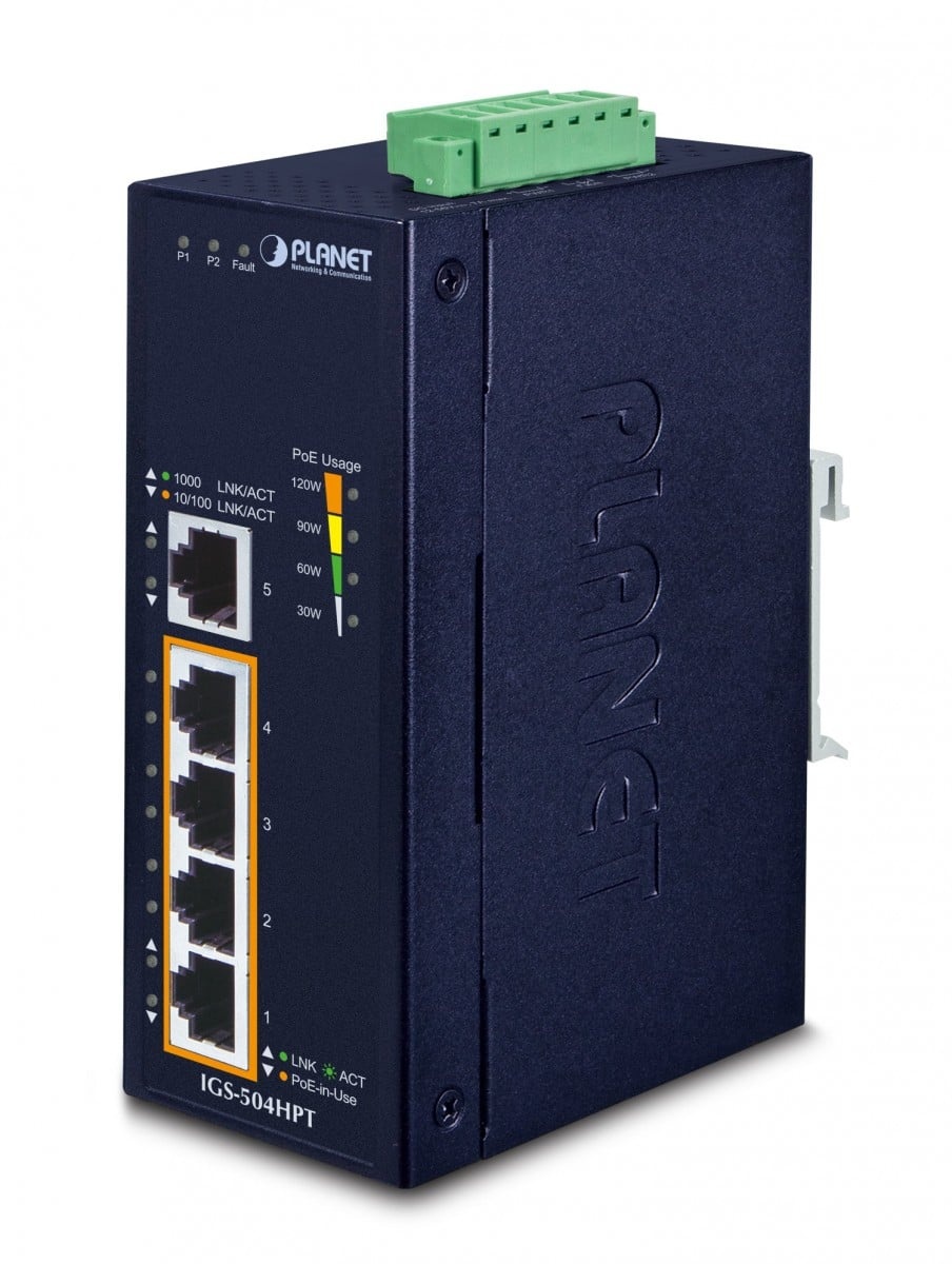 PLANET PLANET IGS-504HPT switch di rete Non gestito L2 Gigabit Ethernet (10/100/1000) Supporto Power over Ethernet (PoE) Blu - RETI | TecnoCARE.net Sabaudia, Latina, Terracina, San Felice Circeo e Pontinia