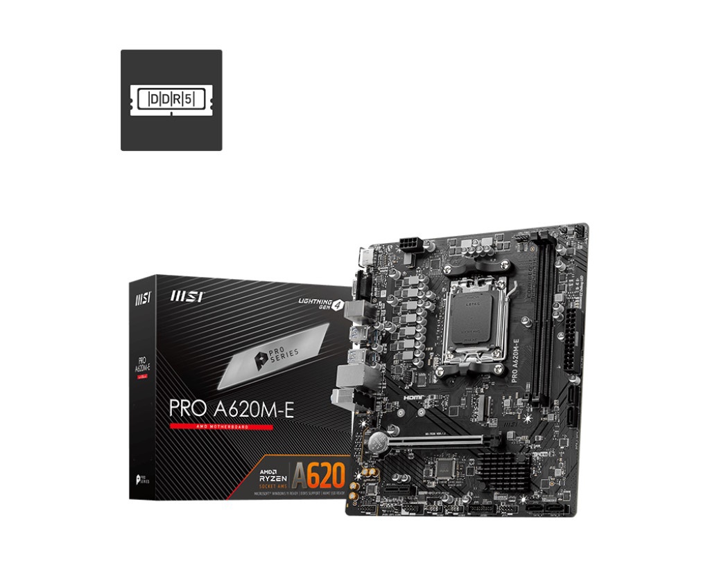 MSI MSI MB AMD A620, A620M-E PRO AM5 2DDR5,1PCI-Ex16,1PCI-Ex1,1M.2,4SATA3,6USB - MAINBOARD | TecnoCARE.net Sabaudia, Latina, Terracina, San Felice Circeo e Pontinia