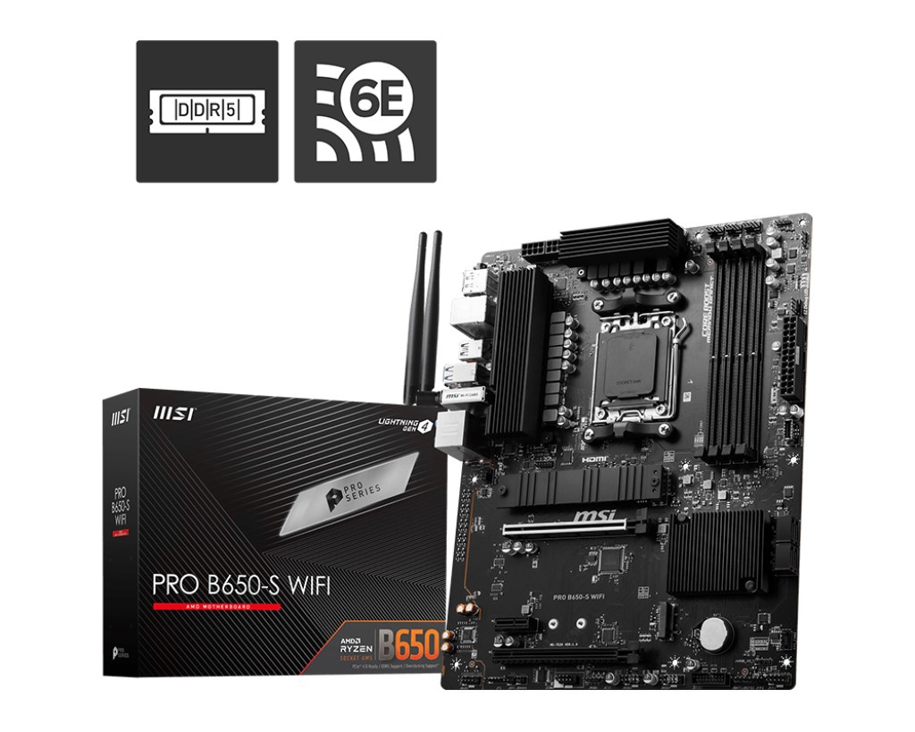 MSI MSI MB AMD B650, PRO B650-S WIFI, AM5, 4DDR5, 2PCI-Ex16, 1PCI-Ex1, 2M.2, 4SATA3 - MAINBOARD | TecnoCARE.net Sabaudia, Latina, Terracina, San Felice Circeo e Pontinia