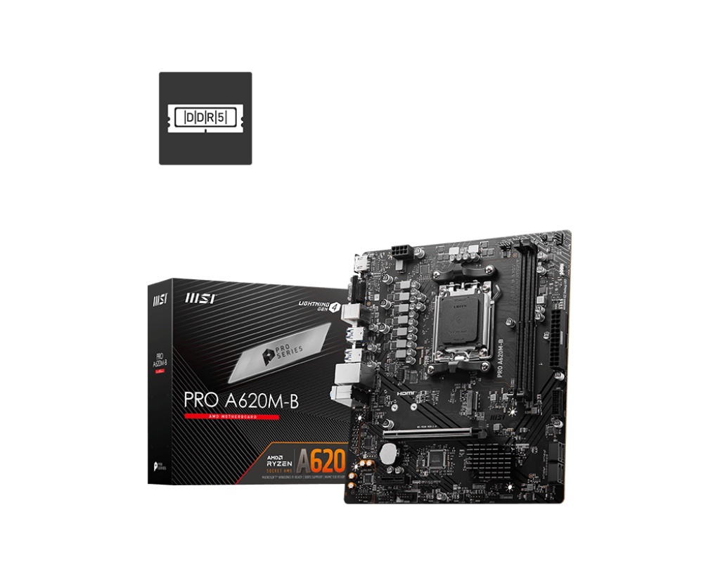 MSI MSI MB AMD PRO A620M-B,A620,AM5,2DDR5,1PCI-EX16,1PCI-EX1,1M.2,4SATA3,6USB3.2 GEN1,6USB2.0 - MAINBOARD | TecnoCARE.net Sabaudia, Latina, Terracina, San Felice Circeo e Pontinia