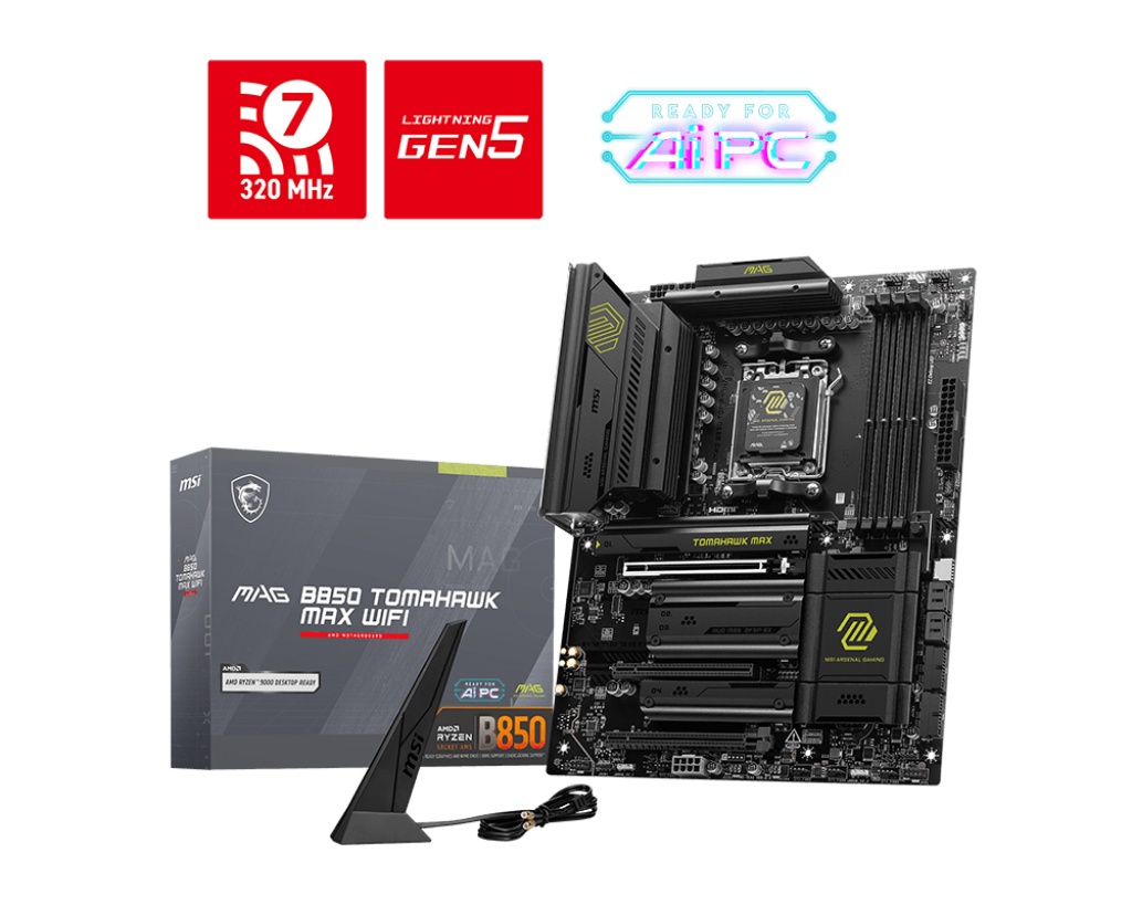 MSI MSI MB AMD MAG B850 TOMAHAWK MAX WIFI, ATX, AM5, DDR5, 3PCI-Ex16, 4SATA3 - MAINBOARD | TecnoCARE.net Sabaudia, Latina, Terracina, San Felice Circeo e Pontinia