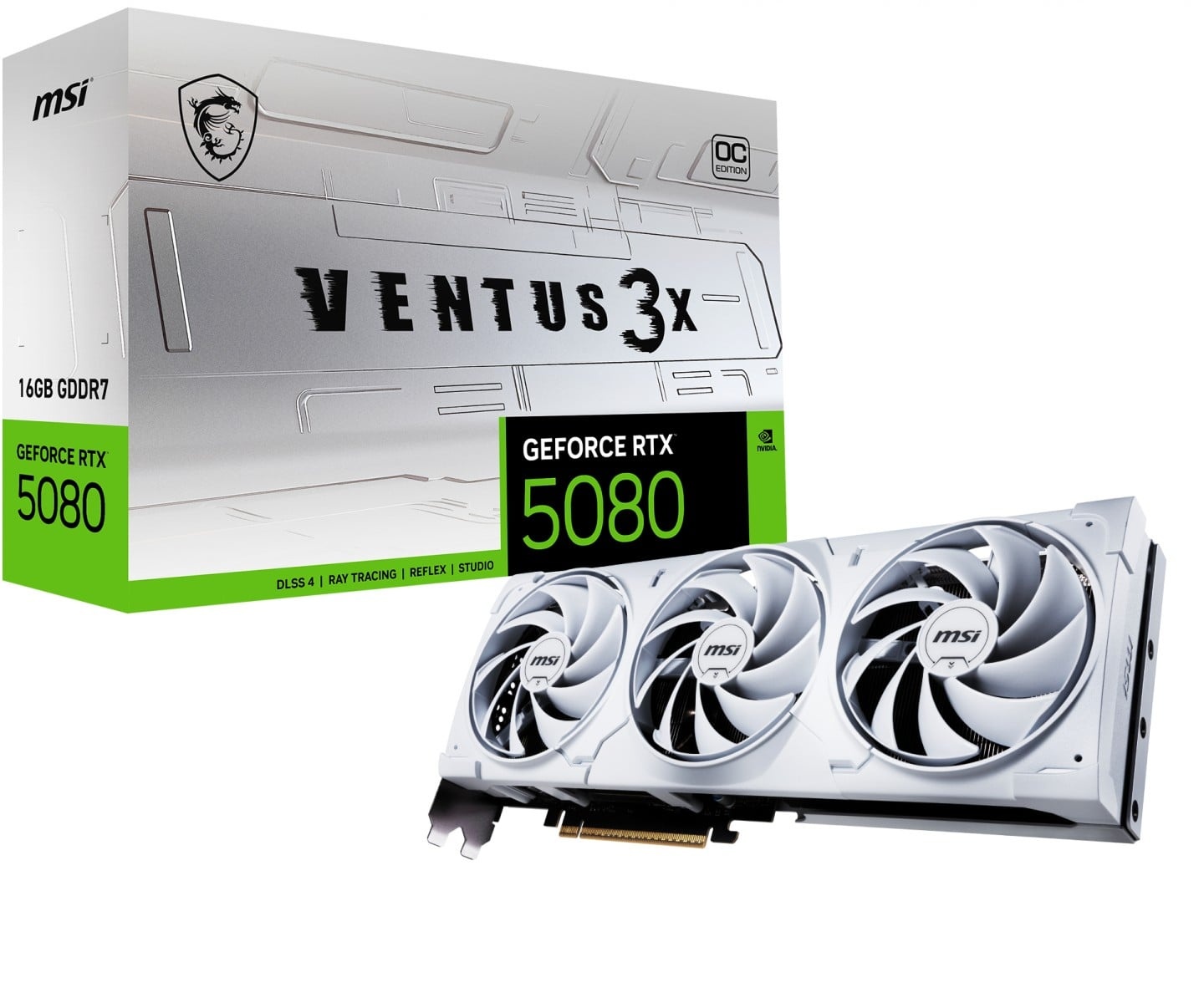 MSI MSI GeForce RTX 5080 Ventus 3X OC White 16GB GDDR7 DLSS4 - COMPONENTI | TecnoCARE.net Sabaudia, Latina, Terracina, San Felice Circeo e Pontinia