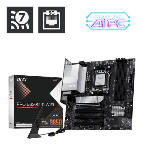 MSI MSI MB B850M-P WIFI,B850,AM5,4DDR5,1PCI-Ex16,3PCI-Ex1,3M.2,4SATA3,3USB10G(1A+2C),6USB5G(6A) - MAINBOARD | TecnoCARE.net Sabaudia, Latina, Terracina, San Felice Circeo e Pontinia