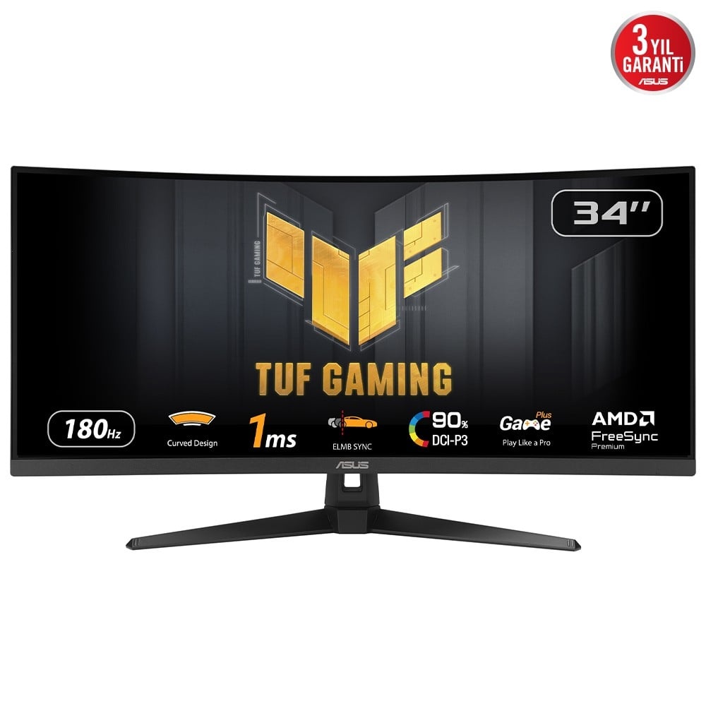 ASUS ASUS TUF Gaming VG34VQ3B Monitor PC 86,4 cm (34") 3440 x 1440 Pixel UltraWide Quad HD LED Nero - MONITOR E ACCESSORI | TecnoCARE.net Sabaudia, Latina, Terracina, San Felice Circeo e Pontinia