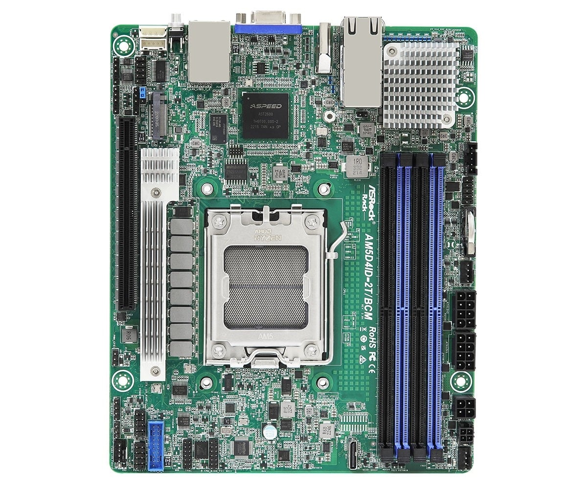 ASROCK ASRock AM5D4ID-2T/BCM, 1xSKT AM5, AMD Ryzen 7000, X300, 4xDIMM, 1xM.2, 2x10GbE, IPMI - COMPONENTI | TecnoCARE.net Sabaudia, Latina, Terracina, San Felice Circeo e Pontinia