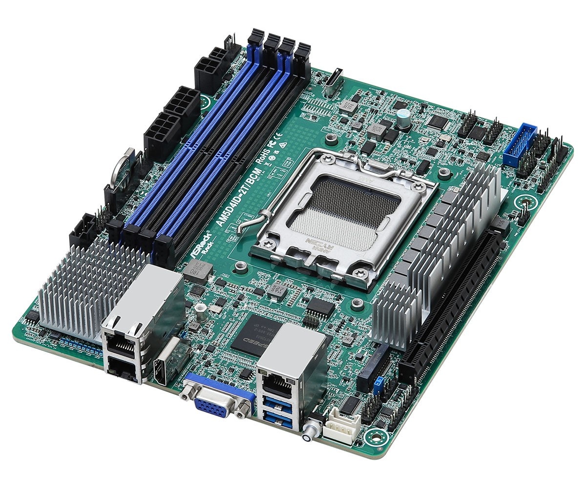 ASROCK ASRock AM5D4ID-2T/BCM, 1xSKT AM5, AMD Ryzen 7000, X300, 4xDIMM, 1xM.2, 2x10GbE, IPMI - COMPONENTI | TecnoCARE.net Sabaudia, Latina, Terracina, San Felice Circeo e Pontinia
