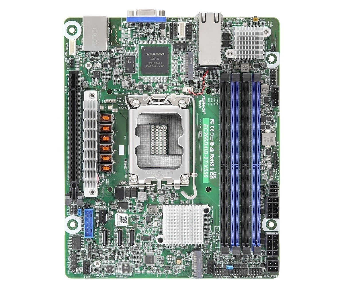 ASROCK ASRock EC266D4ID-2T/X550, 1xSKT, LGA 1700, Intel Xeon 6, SATA, NVMe, 2xM.2, 2x10GbE, IPMI - COMPONENTI | TecnoCARE.net Sabaudia, Latina, Terracina, San Felice Circeo e Pontinia