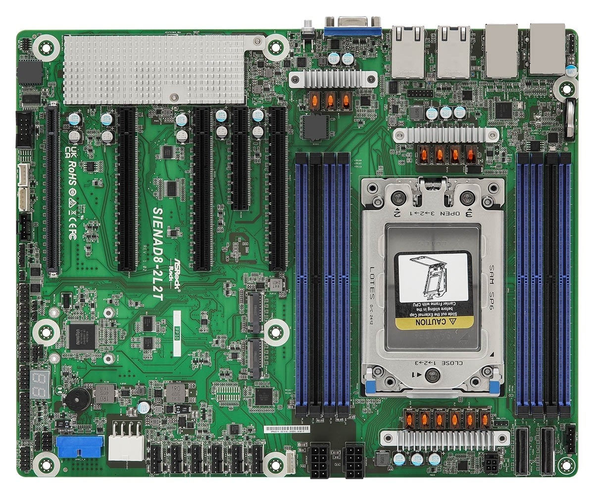 ASROCK ASRock SIENAD8-2L2T, 1xSKT SP6, AMD EPYC 8004, SoC, 8xDIMM, 2xM.2, 2xGbE, 2x10GbE, IPMI - COMPONENTI | TecnoCARE.net Sabaudia, Latina, Terracina, San Felice Circeo e Pontinia