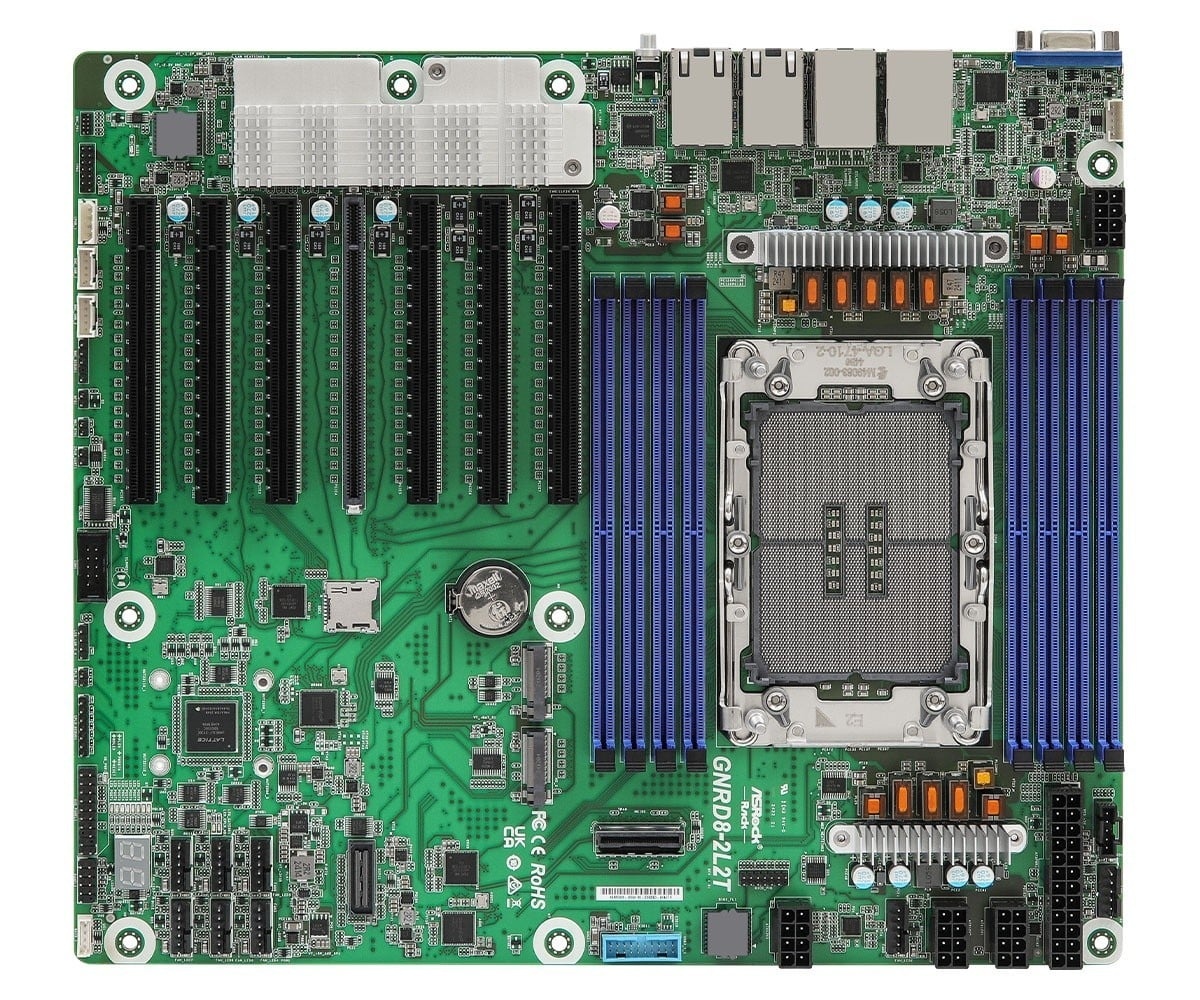 ASROCK ASRock GNRD8-2L2T, 1xSKT LGA 4710, Intel Xeon 6, SoC, NVMe, 2xM.2, 2x10GbE, 2xGbE, IPMI - COMPONENTI | TecnoCARE.net Sabaudia, Latina, Terracina, San Felice Circeo e Pontinia