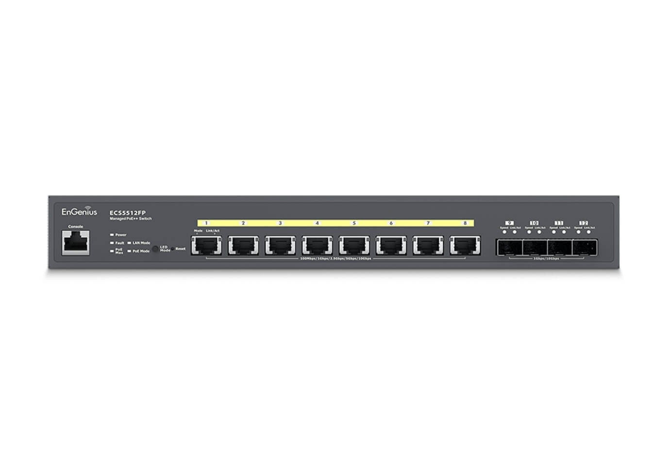 ENGENIUS EnGenius ECS5512FP Switch gestito 8x10Gb PoE++ 420W, 4x SFP+, EnGenius Cloud - RETI | TecnoCARE.net Sabaudia, Latina, Terracina, San Felice Circeo e Pontinia