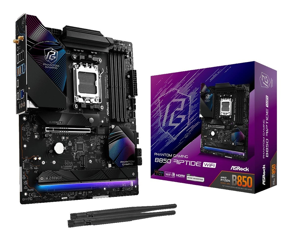 ASROCK Asrock Phantom Gaming B850 Riptide WiFi AMD B850 Socket AM5 ATX - COMPONENTI | TecnoCARE.net Sabaudia, Latina, Terracina, San Felice Circeo e Pontinia