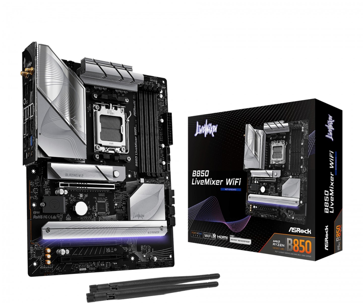 ASROCK ASRock 90-MXBQU0-A0UAYZ Scheda madre B850 LiveMixer WiFi con DDR5 e PCIe 5.0 - COMPONENTI | TecnoCARE.net Sabaudia, Latina, Terracina, San Felice Circeo e Pontinia