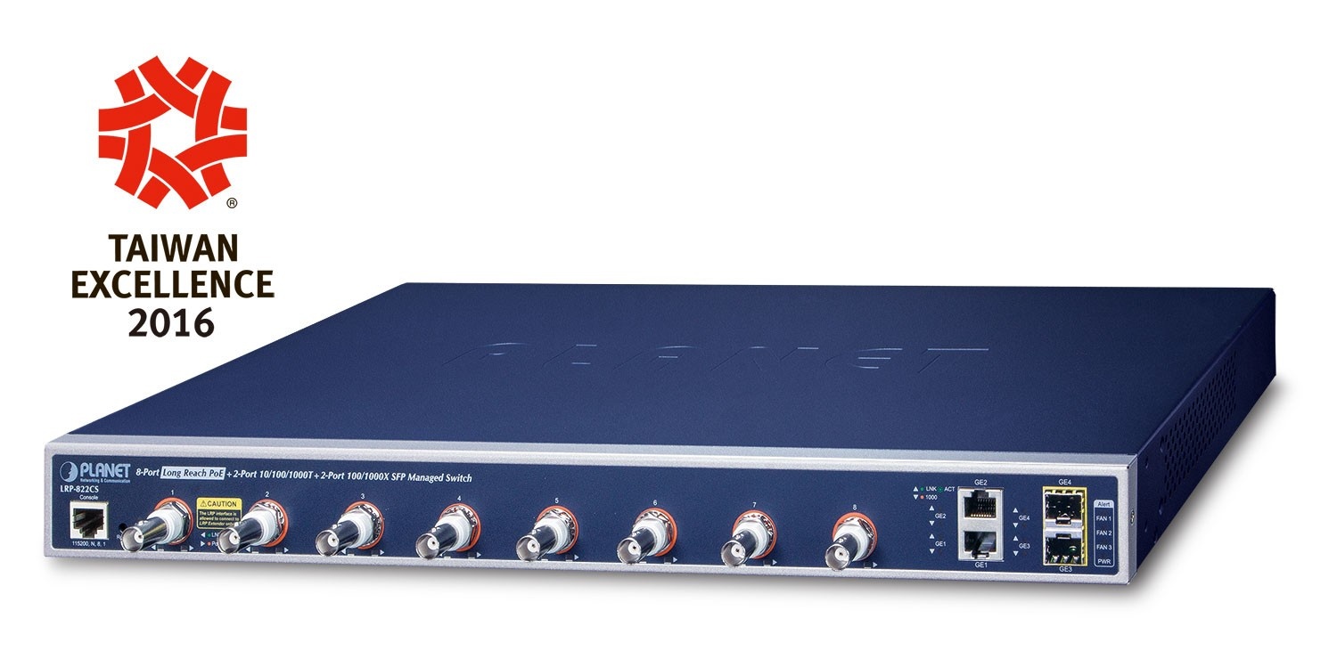 PLANET PLANET LRP-822CS switch di rete Gestito Gigabit Ethernet (10/100/1000) Supporto Power over Ethernet (PoE) 1U Blu - RETI | TecnoCARE.net Sabaudia, Latina, Terracina, San Felice Circeo e Pontinia