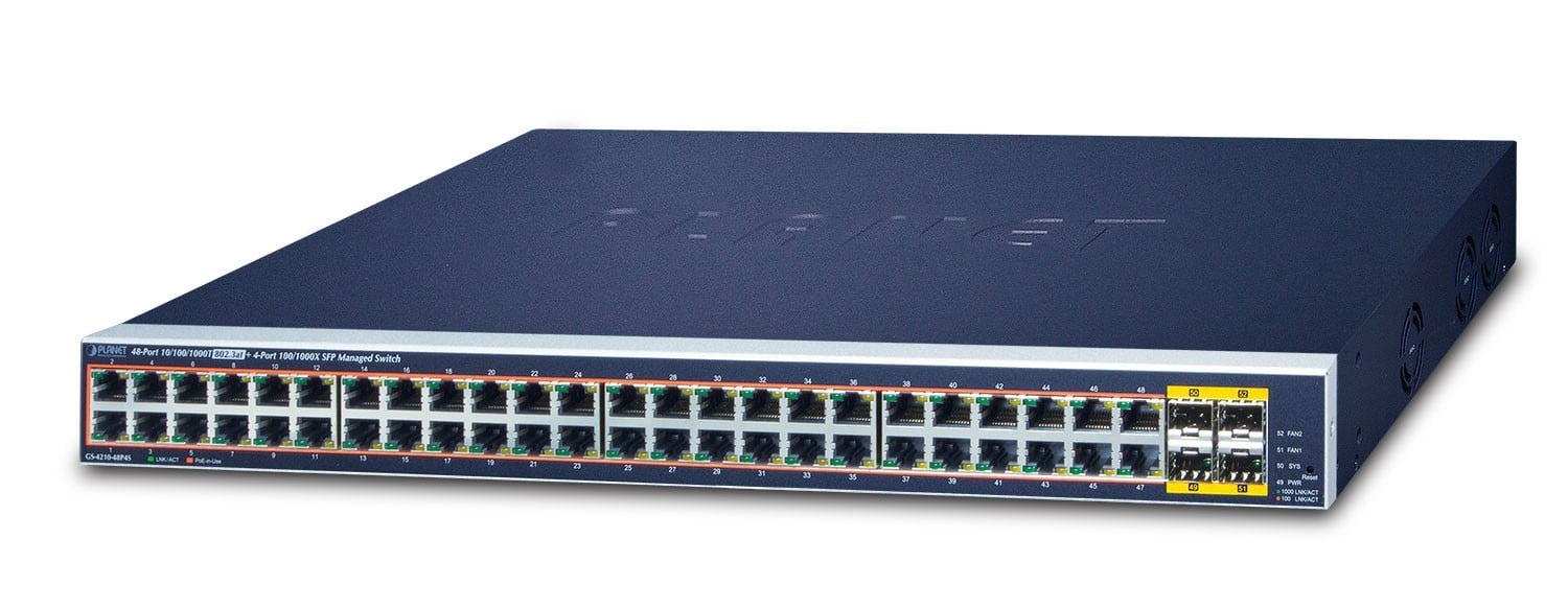 PLANET PLANET GS-4210-48P4S switch di rete Gestito L2/L4 Gigabit Ethernet (10/100/1000) Supporto Power over Ethernet (PoE) 1U Blu - RETI | TecnoCARE.net Sabaudia, Latina, Terracina, San Felice Circeo e Pontinia