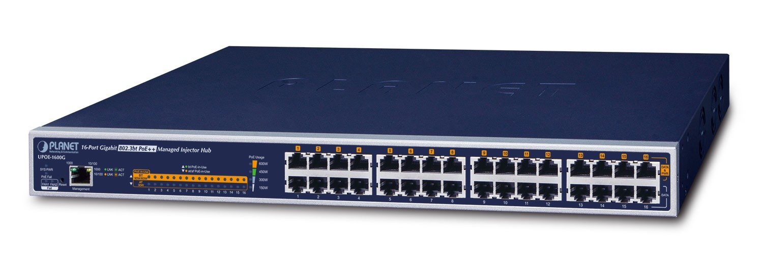 PLANET PLANET UPOE-1600G switch di rete Gestito Gigabit Ethernet (10/100/1000) Supporto Power over Ethernet (PoE) 1U Blu - RETI | TecnoCARE.net Sabaudia, Latina, Terracina, San Felice Circeo e Pontinia