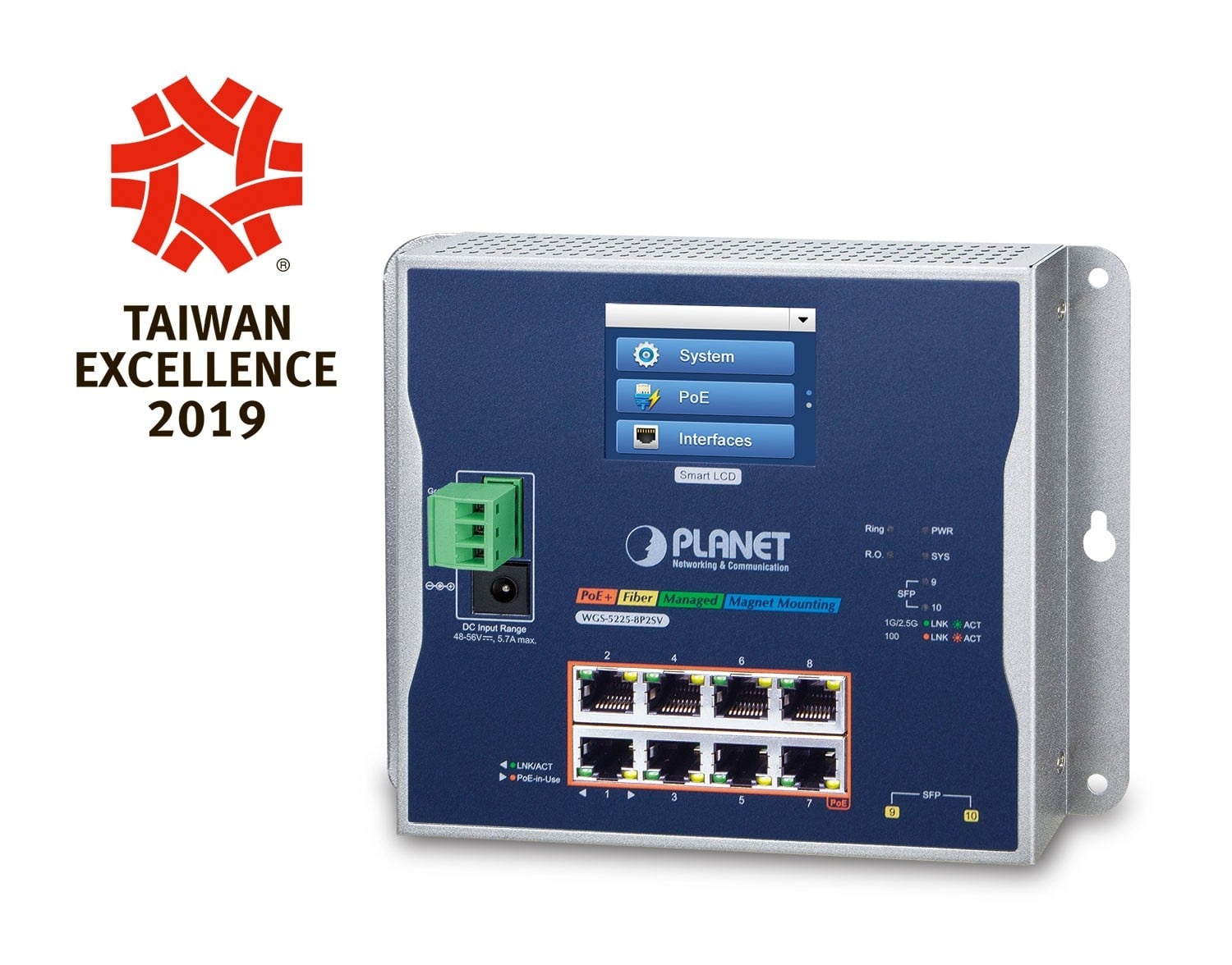 PLANET PLANET WGS-5225-8P2SV switch di rete Gestito L2+/L4 Gigabit Ethernet (10/100/1000) Supporto Power over Ethernet (PoE) Nero - RETI | TecnoCARE.net Sabaudia, Latina, Terracina, San Felice Circeo e Pontinia