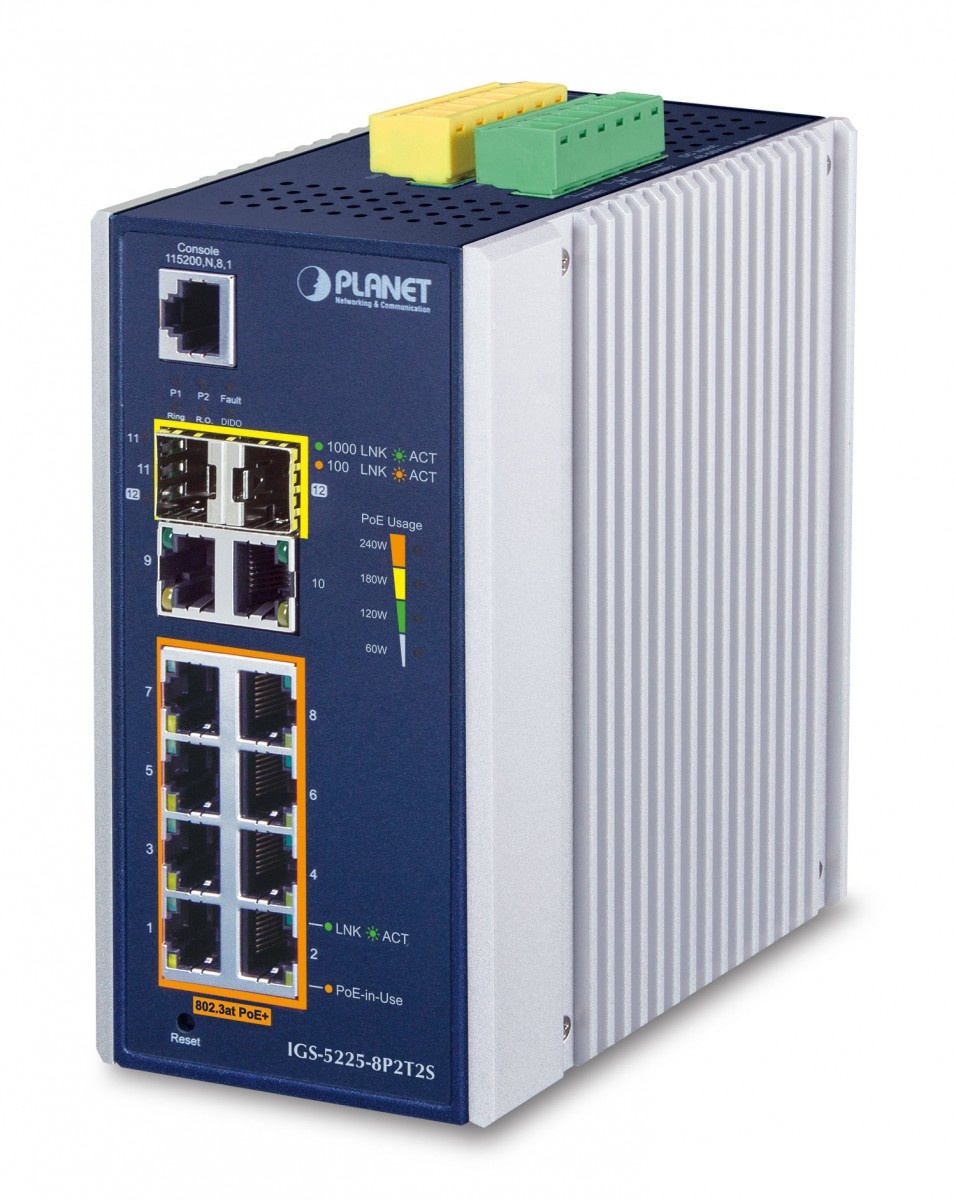 PLANET PLANET IGS-5225-8P2T2S switch di rete Gestito L2+ Gigabit Ethernet (10/100/1000) Supporto Power over Ethernet (PoE) Blu, Bianco - RETI | TecnoCARE.net Sabaudia, Latina, Terracina, San Felice Circeo e Pontinia
