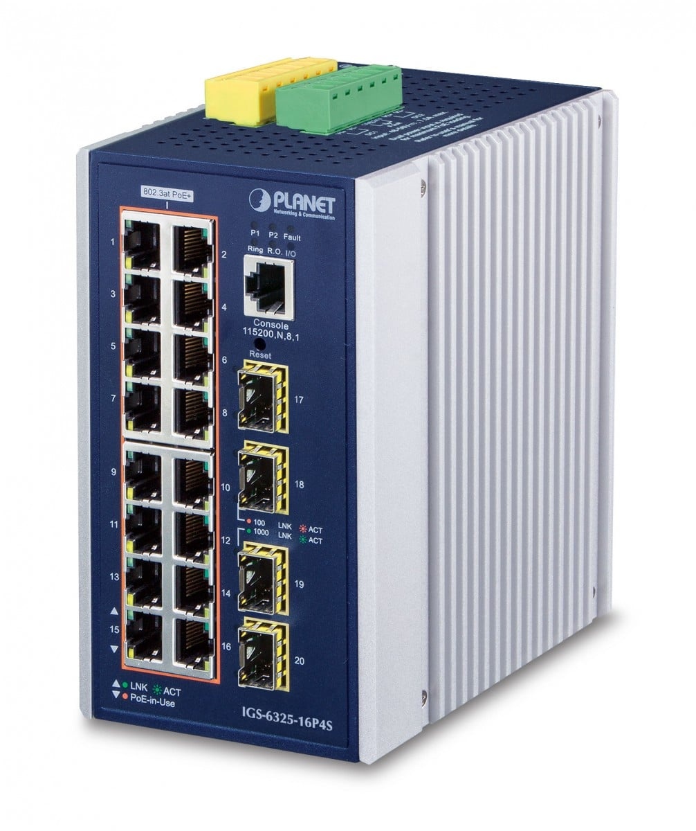 PLANET PLANET IGS-6325-16P4S switch di rete Gestito L3 Gigabit Ethernet (10/100/1000) Supporto Power over Ethernet (PoE) Alluminio, Blu - RETI | TecnoCARE.net Sabaudia, Latina, Terracina, San Felice Circeo e Pontinia