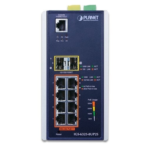 PLANET PLANET IGS-6325-8UP2S switch di rete Gestito L3 Gigabit Ethernet (10/100/1000) Supporto Power over Ethernet (PoE) Alluminio, Nero - RETI | TecnoCARE.net Sabaudia, Latina, Terracina, San Felice Circeo e Pontinia
