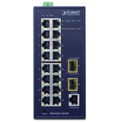 PLANET PLANET IGS-4215-16T2S switch di rete Gestito L2/L4 Gigabit Ethernet (10/100/1000) Blu - RETI | TecnoCARE.net Sabaudia, Latina, Terracina, San Felice Circeo e Pontinia