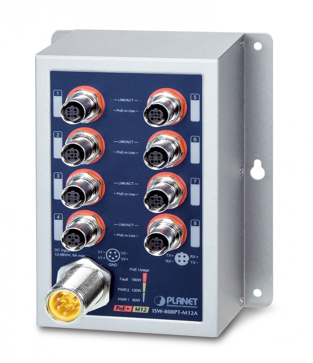 PLANET PLANET IP50 Ind 8-P 10/100TX M12 Non gestito Nessuno Supporto Power over Ethernet (PoE) Blu, Grigio - RETI | TecnoCARE.net Sabaudia, Latina, Terracina, San Felice Circeo e Pontinia