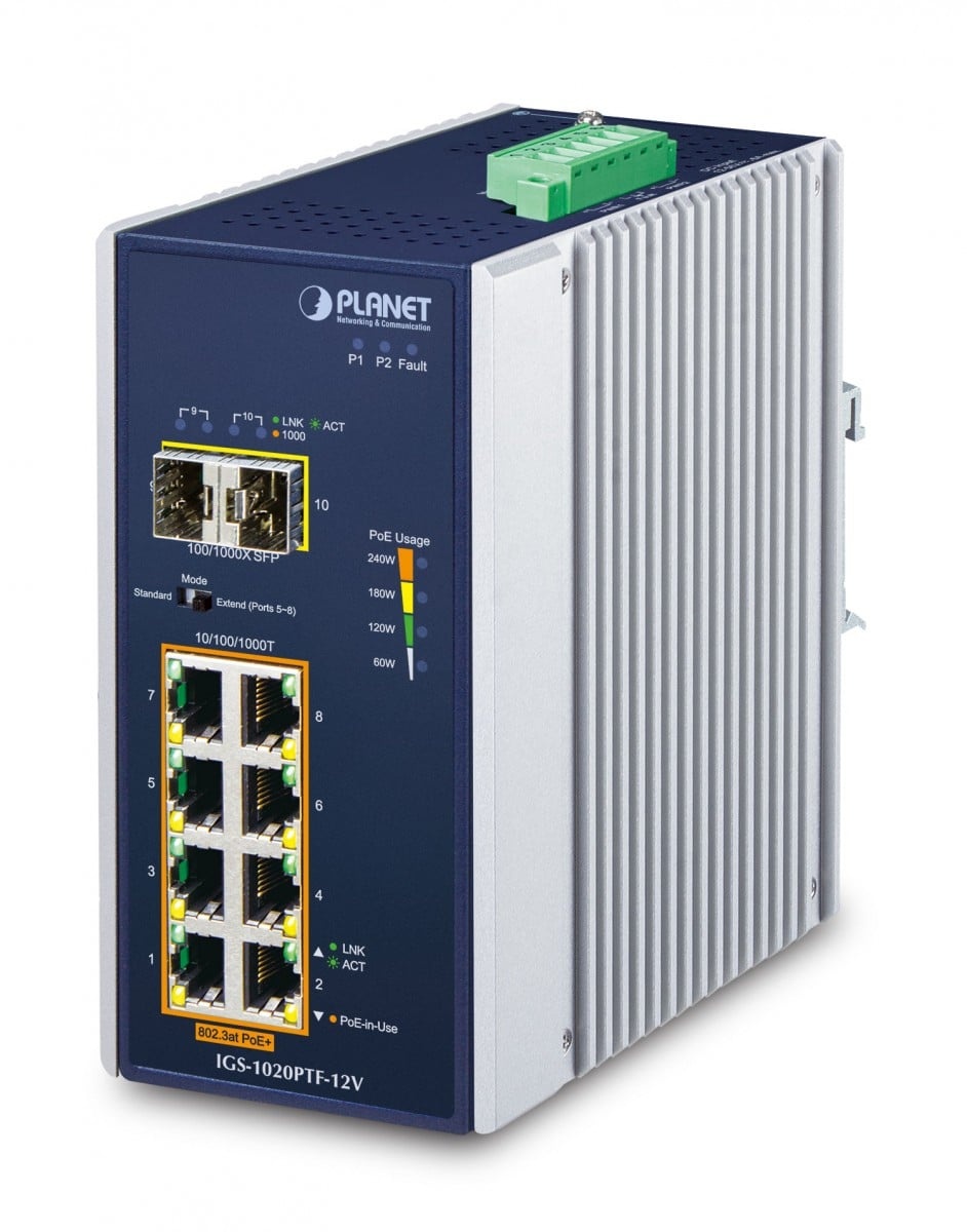 PLANET PLANET IP30 Ind 8-P 10/100/1000T Non gestito Gigabit Ethernet (10/100/1000) Supporto Power over Ethernet (PoE) Blu, Bianco - RETI | TecnoCARE.net Sabaudia, Latina, Terracina, San Felice Circeo e Pontinia