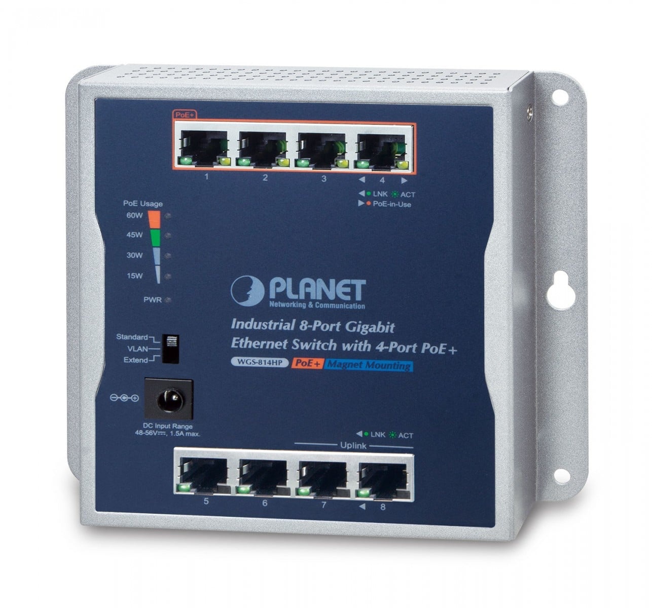 PLANET PLANET P30 Industrial 8-Port Non gestito Supporto Power over Ethernet (PoE) Blu, Grigio - RETI | TecnoCARE.net Sabaudia, Latina, Terracina, San Felice Circeo e Pontinia