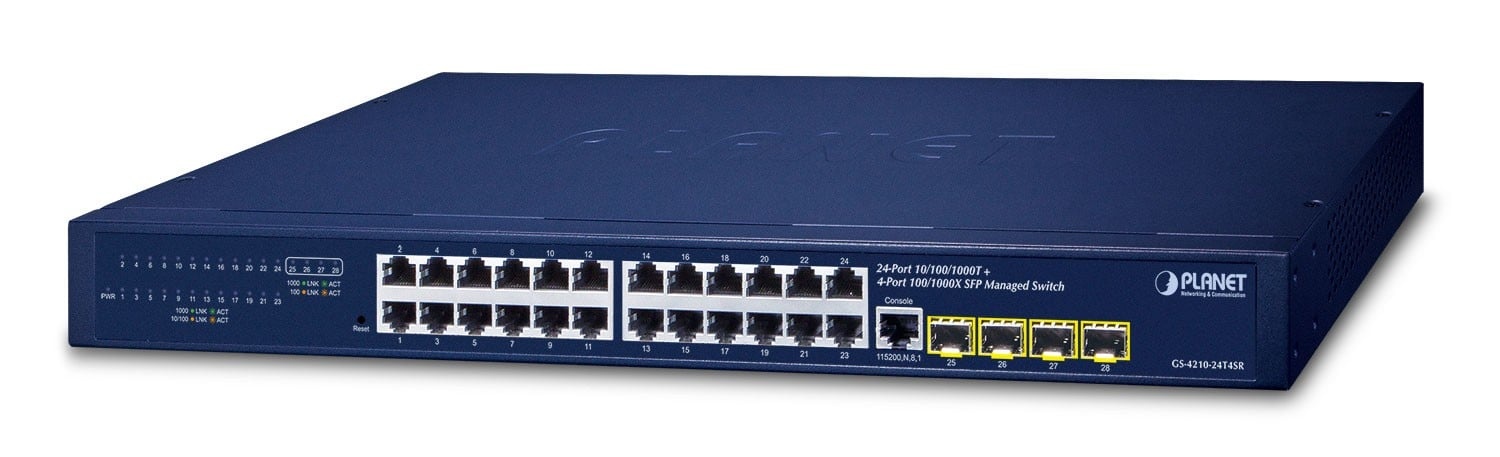 PLANET Planet GS-4210-24T4SR Switch Ethernet Gigabit Gestito 24-Port L2 L4 - RETI | TecnoCARE.net Sabaudia, Latina, Terracina, San Felice Circeo e Pontinia