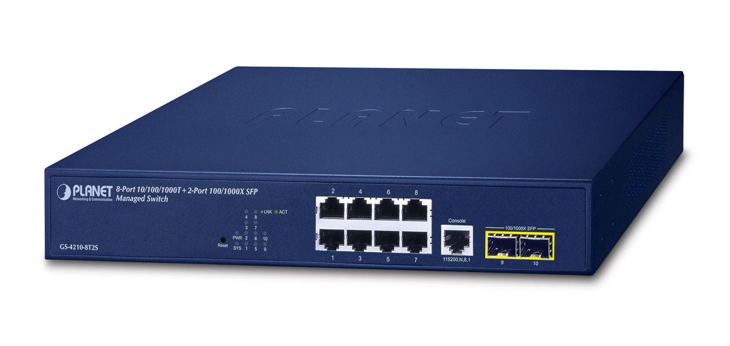 PLANET PLANET 10/100/1000T + 2-Port Gestito L2/L4 Gigabit Ethernet (10/100/1000) 1U Blu - RETI | TecnoCARE.net Sabaudia, Latina, Terracina, San Felice Circeo e Pontinia